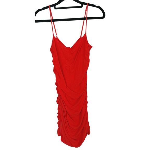 WeWoreWhat Ruched Sleeveless Mini Dress Small Red - Picture 2 of 7